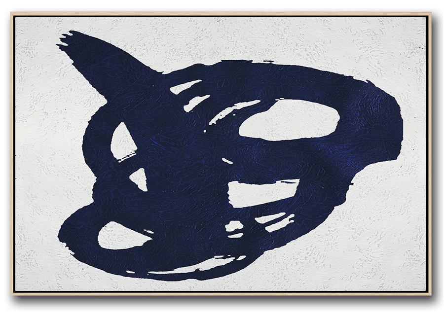 Horizontal Navy Minimalist Art #NV72C - Click Image to Close